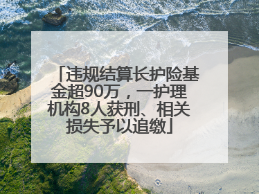 违规结算长护险基金超90万，一护理机构8人获刑、相关损失予以追缴