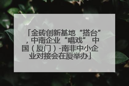 金砖创新基地“搭台”，中南企业“唱戏” 中国（厦门）-南非中小企业对接会在厦举办