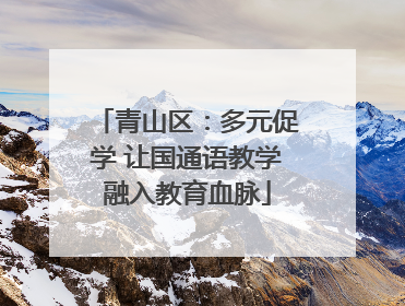 青山区：多元促学 让国通语教学融入教育血脉