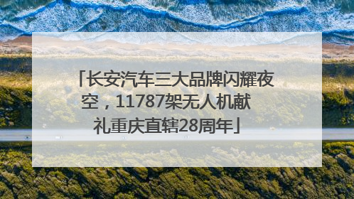 长安汽车三大品牌闪耀夜空，11787架无人机献礼重庆直辖28周年