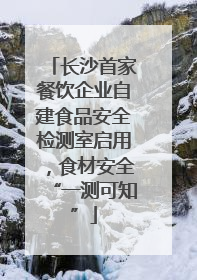 长沙首家餐饮企业自建食品安全检测室启用，食材安全“一测可知”