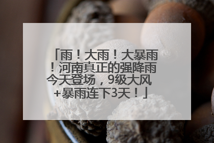 雨！大雨！大暴雨！河南真正的强降雨今天登场，9级大风+暴雨连下3天！