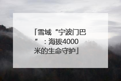 雪域“宁波门巴”：海拔4000米的生命守护