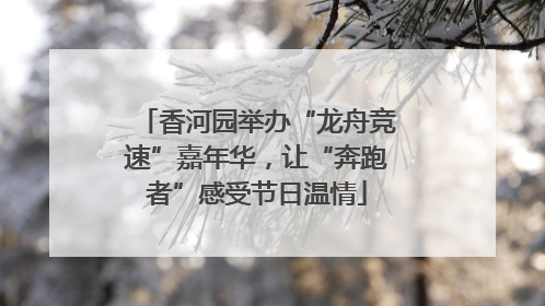 香河园举办“龙舟竞速”嘉年华，让“奔跑者”感受节日温情