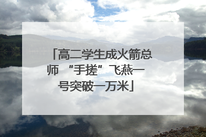 高二学生成火箭总师 “手搓”飞燕一号突破一万米