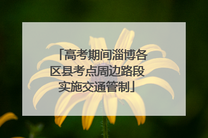 高考期间淄博各区县考点周边路段实施交通管制
