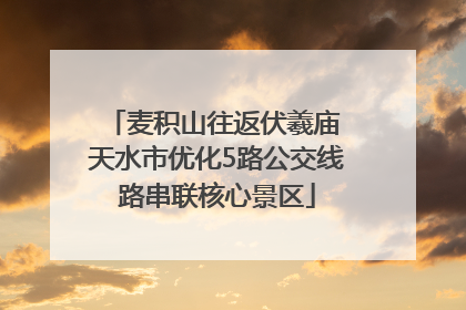 麦积山往返伏羲庙 天水市优化5路公交线路串联核心景区