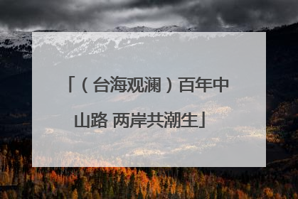（台海观澜）百年中山路 两岸共潮生