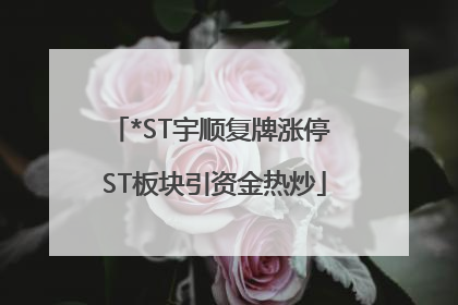 *ST宇顺复牌涨停 ST板块引资金热炒