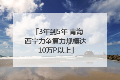 3年到5年 青海西宁力争算力规模达10万P以上