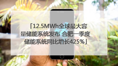 12.5MWh全球最大容量储能系统发布 合肥一季度储能系统同比增长425%