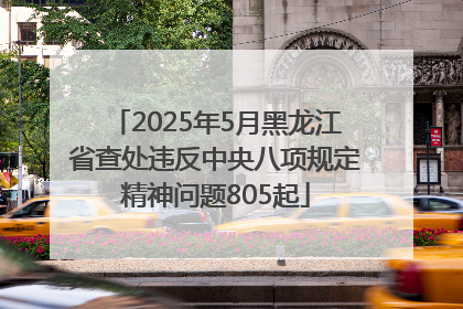 2025年5月黑龙江省查处违反中央八项规定精神问题805起