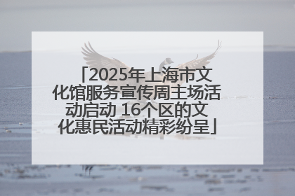 2025年上海市文化馆服务宣传周主场活动启动 16个区的文化惠民活动精彩纷呈