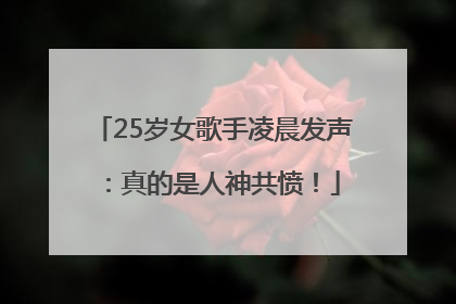 25岁女歌手凌晨发声：真的是人神共愤！