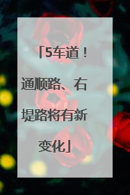 5车道！通顺路、右堤路将有新变化